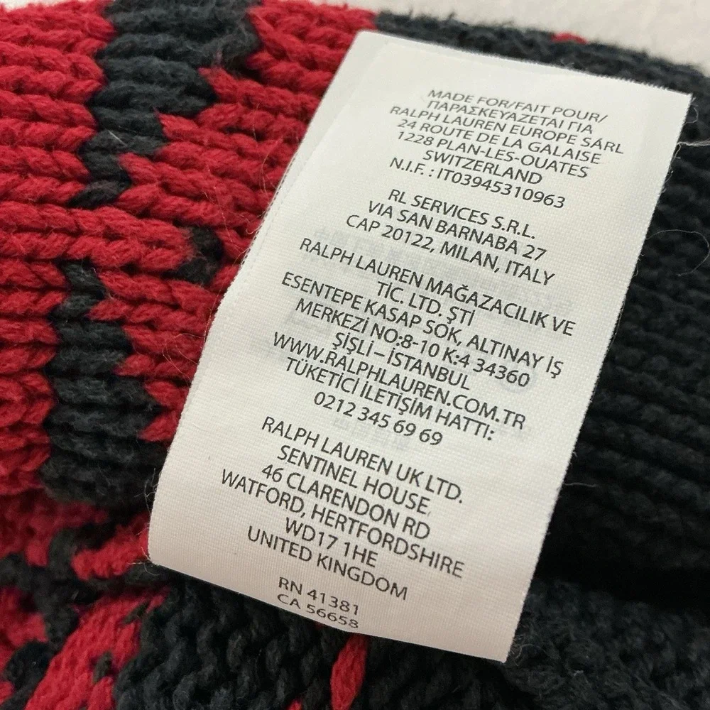 Polo Ralph Lauren Boys 8 Fair Isle Cotton Wool Full Zip Fish Sweater Nordic Ski